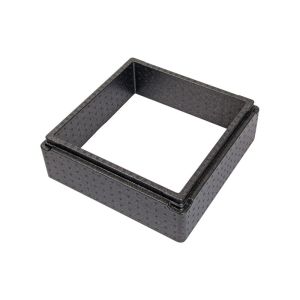 Hochzeitstorte 42 x 42 cm Thermobox-Set. Extra-Deckel in schwarzer Farbe