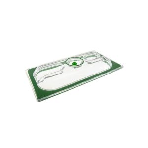 Universal Gastronorm lid to vacuum the content of a stainless steel GN 1/3 container