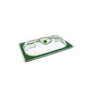 Universal Gastronorm lid to vacuum the content of a stainless steel GN 1/4 container