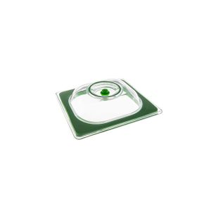 Universal Gastronorm lid to vacuum the content of a stainless steel GN 1/6 container