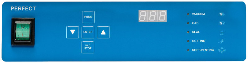 PERFECT Control panel with sensor from Komet table-style vacuum chamber machine sold by Sous Vide Consulting